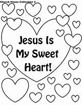 Coloring Valentine Jesus Sunday School Heart Pages Valentines Church Religious Sweet Printable Children Clipart Worship Collection Mothers Preschool Christian Kids sketch template