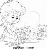 Lineart Coloring Illustration Girl Royalty Clipart Bannykh Alex Vector 2021 sketch template