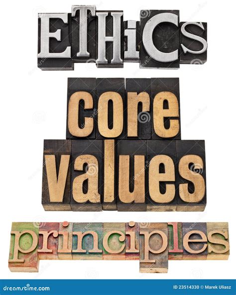 ethics core values principles stock photo image