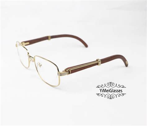 cartier classic wooden full frame mens sunglasses eyeglasses ct7381148