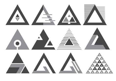 triangle logo vector art icons  graphics