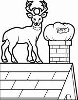 Coloring Roof Reindeer Printable Pages Designlooter Kids Through sketch template