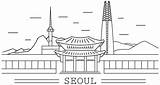 Seoul Namsan Lotte sketch template
