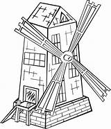 Windmolen Kleurplaat Windmill sketch template