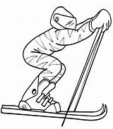Coloring Skiing Olympics Winter Skier Cross Country Clipart Downhill Colouring Ski Printable Alpine Cliparts Olympic Clip Start Sport Squirrel Flying sketch template