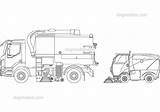 Street Sweepers Dwgmodels Autocad Sweeper Drawings Drawing Sweeping Truck Road Cad Dwg Models Johnston sketch template