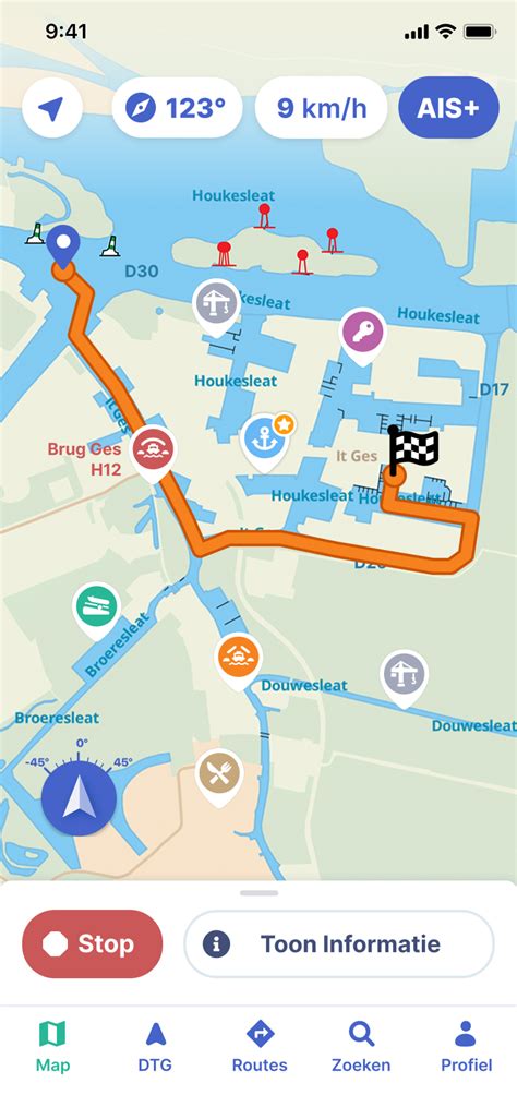 routeplanner plan en navigeer  een app waterkaarten