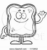 Toast Jam Clipart Cartoon Coloring Waving Mascot Thoman Cory Outlined Vector French Sheets sketch template
