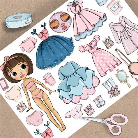 printable paper doll blythe  clothes digital  instant etsy finland