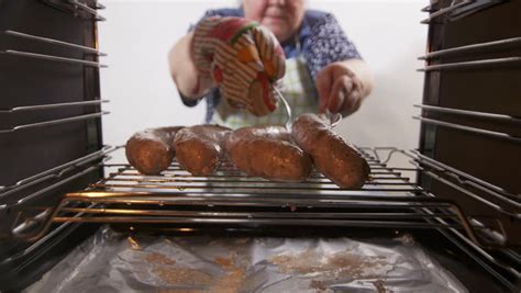 larded home made sausage in the oven 库存影片视频 34441981 shutterstock