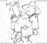 Cow Farmer Carrying Outline Coloring Illustration Royalty Clip Vector Djart Cox Dennis Background sketch template