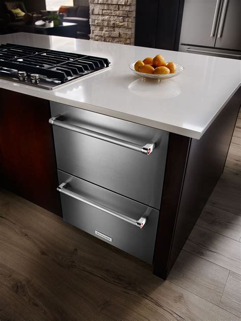 kitchenaid stainless steel compact refrigerator  freezer drawer  cu ft kudfesb