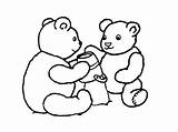 Bear Coloring Pages Friends Playing sketch template