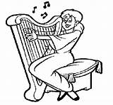 Harp Coloring Playing Woman Colorear Celtic Drawing Coloringcrew Getdrawings Music Gif sketch template