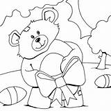 Easter Bear Teddy Coloring Egg Cute Pages Drawn Colored Seipp Dave sketch template