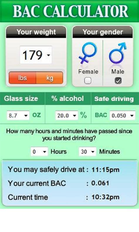 blood alcohol calculator bac amazonca appstore  android