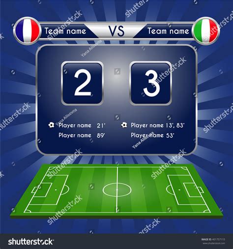 broadcast graphic  football final score football soccer match statistics scoreboard