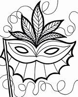Gras Mardi Masks Cliparts Coloring Pages Mask sketch template