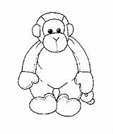 Monkey Coloring Pages Beanie Baby Printable Monkeys Kids Activity sketch template