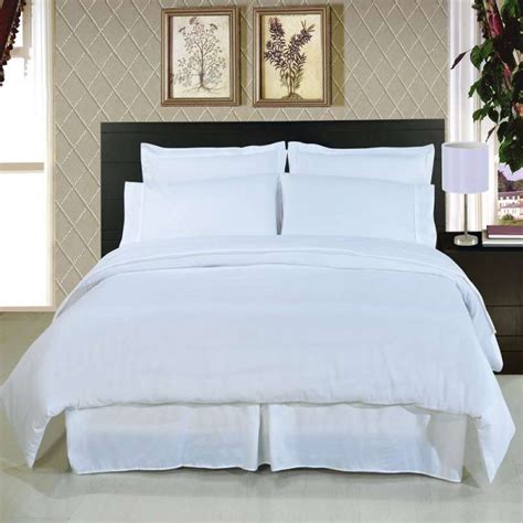 snow white  cotton plain style hotelmotel bedding set fullqueen