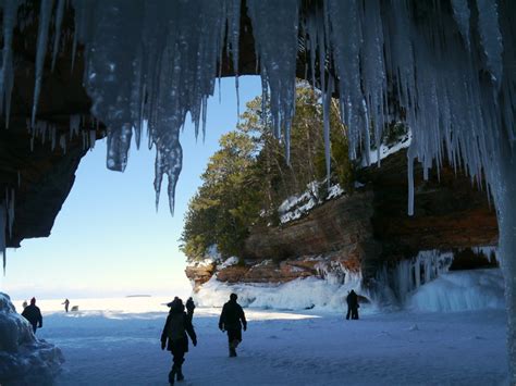 ice caves  apostle islands national lakeshore lake