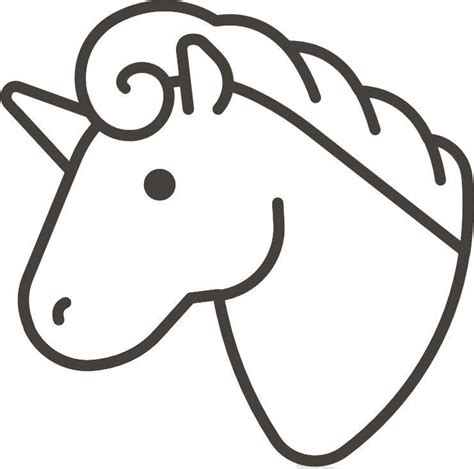 unicorn head outline easy unicorn drawing coloring page