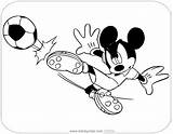 Mickey Soccer Mouse Coloring Pages Kicking Ball Disneyclips sketch template