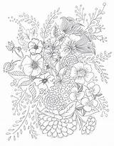Coloring Pages Printable Color Adult Relax Flower Floral Book Sheets Books Mandalas Tealnotes Colouring Adults Mandala Bouquet Stress Para Printables sketch template