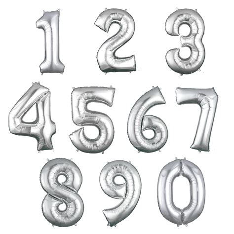 mylar foil helium number balloon silver national