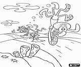 Spongebob Ongeval Octo Tentakel Squarepants Kleurplaten Fiets Bij sketch template