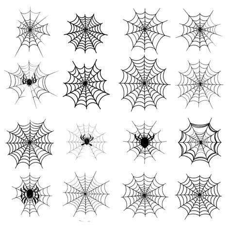halloween spider web vector set cobweb decoration elements isolated
