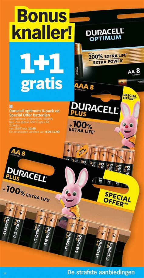duracell optimum  pack en special offer batterijen aanbieding bij albert heijn