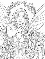 Coloring Pages Elf Fantasy Adults Printable Fairy Adult Fenech Selina Books Fairies Mystical Advanced Elves Mythical Dragon Print Colouring Dragons sketch template
