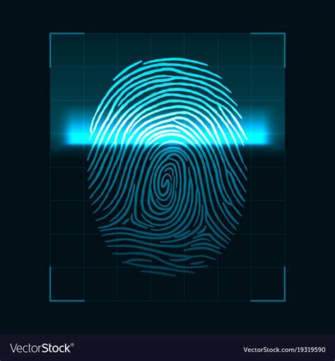 fingerprint scanning concept digital biometric vector image