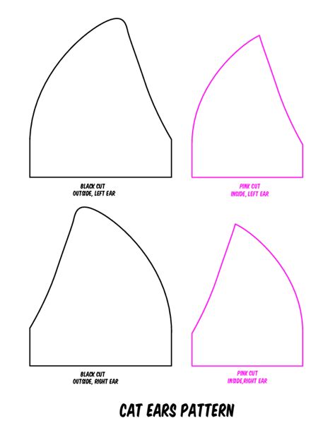 printable cat ears template wikihow clipartsco