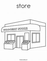 Coloring Store Grocery Built California Usa sketch template