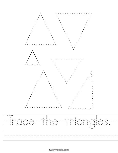 trace  triangles worksheet twisty noodle