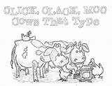 Clack Moo Click Coloring Cows Type Pages Sheet Template Library sketch template