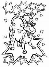 Capricorn Coloring Pages Zodiac Getcolorings Color sketch template