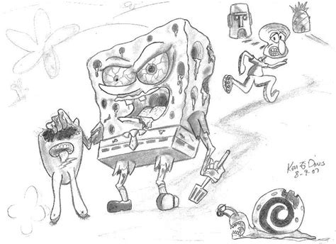 zombie spongebob squarepants  ken davis  deviantart