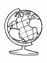 Globe Coloring Pages Terrestre Drawing Globus Outline Coloriage Print Earth Choose Board sketch template