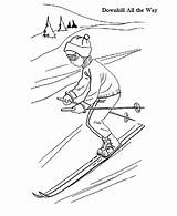 Skiing Coloring Downhill Way Drawing Ski Sky Getdrawings sketch template