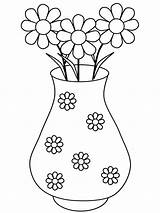 Coloring Vase Pages Printable Getcolorings Vases Flowers sketch template