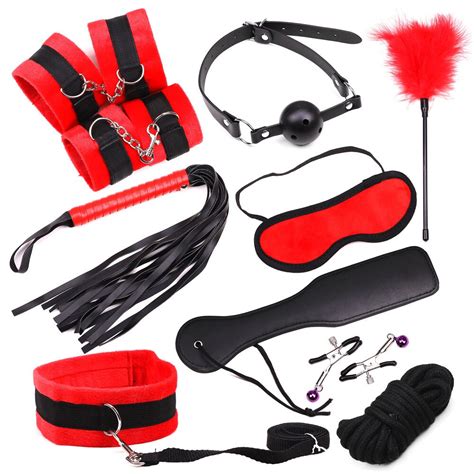 10 pcs set bondage fetish kit restraints collar slave sex toys for