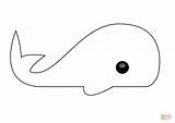 Whale Cartoon Drawing Sperm Simple Coloring Drawings Pages Printable Whales sketch template