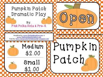 pumpkin patch dramatic play printables