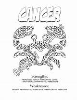 Zodiac Coloring Pages Sign Cancer Colouring Color Astrology Template sketch template