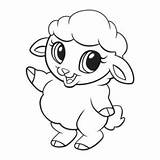 Lamb Coloring Cute Pages Drawing Getdrawings Spring Hallo Say sketch template