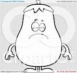 Mascot Eggplant Depressed Outlined Cory sketch template
