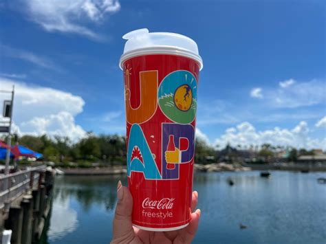 uoap coca cola freestyle refillable cup   universal studios florida disney  mark